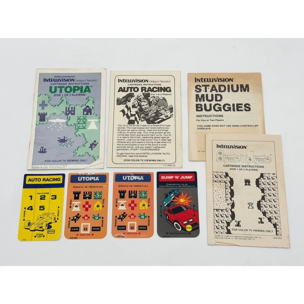 Mattel IntelliVision Sub Hunt & Utopia Strategy Simulation‎ Video Game Lot